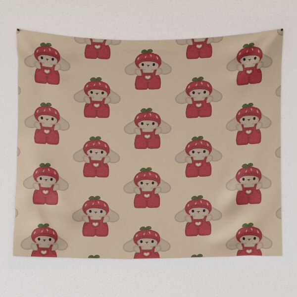 Item preview, Cute Bunny in Strawberry Overalls designed and sold by simple-goose.