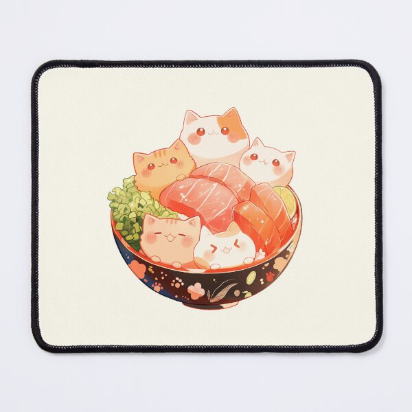 Item preview, Tazón de sushi de atún y salmón para gatos designed and sold by NikoNekoDesigns.