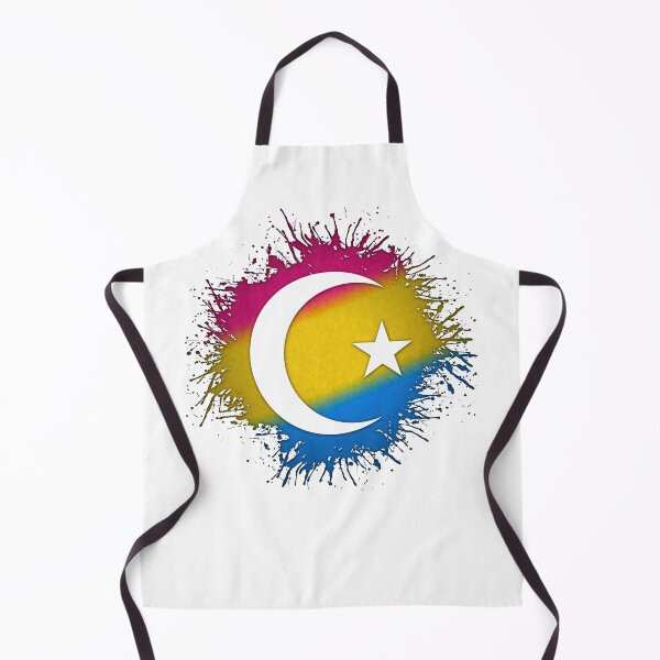 Item preview, Paint Splatter Pansexual Pride Flag Star and Crescent Symbol designed and sold by LiveLoudGraphic.
