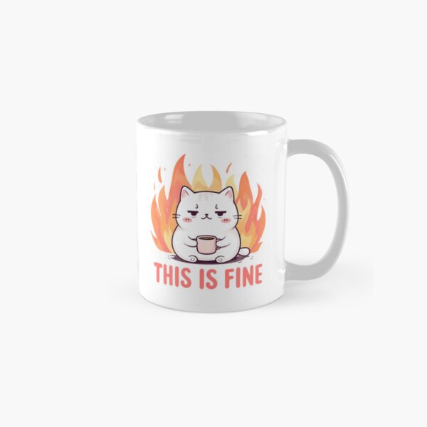 Artikel-Vorschau von Einfach perfekt, This Is Fine Cat, designt und verkauft von KarolynCreates.