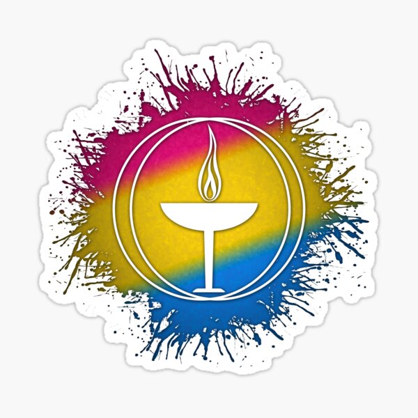 Item preview, Paint Splatter Pansexual Pride Unitarian Universalism Symbol – Chalice of Inclusivity  designed and sold by LiveLoudGraphic.