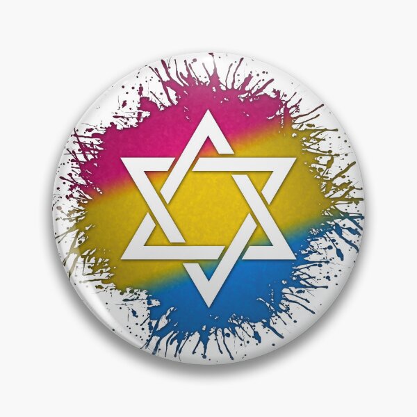 Artikelvorschau, Farbspritzer Pansexual Pride Flag Davidstern-Symbol entworfen und verkauft von LiveLoudGraphic.
