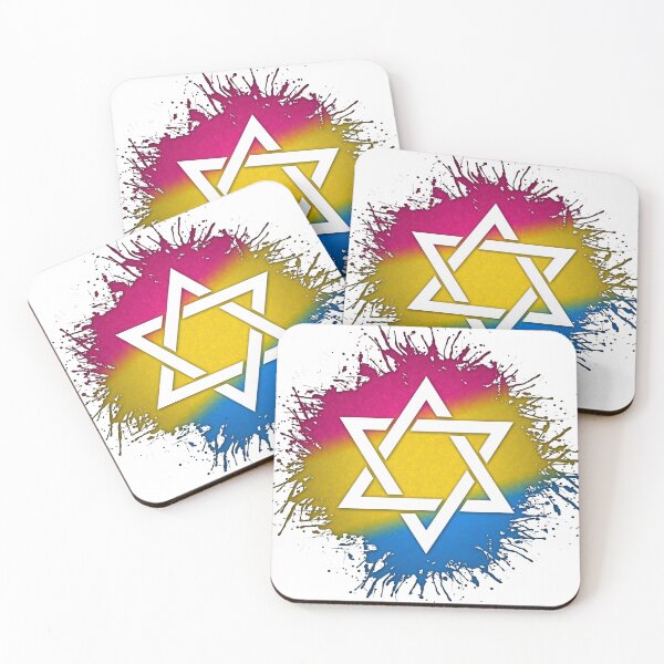 Item preview, Paint Splatter Pansexual Pride Flag Star of David Symbol designed and sold by LiveLoudGraphic.