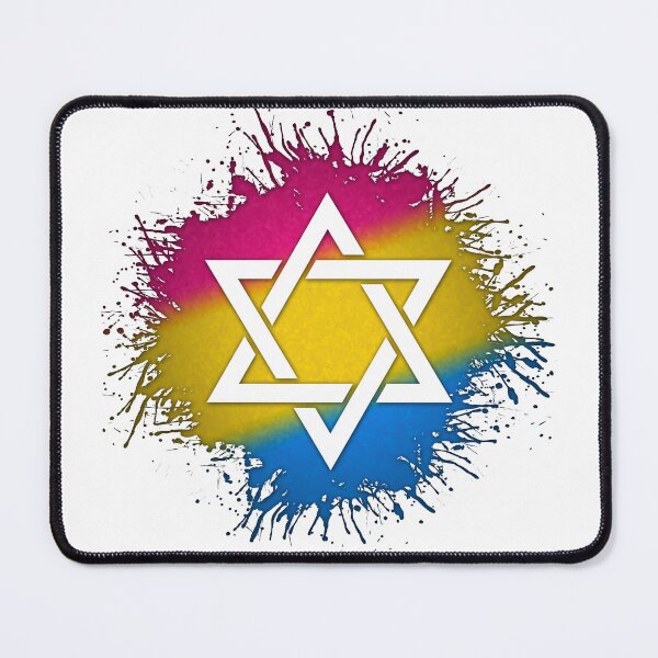 Item preview, Paint Splatter Pansexual Pride Flag Star of David Symbol designed and sold by LiveLoudGraphic.