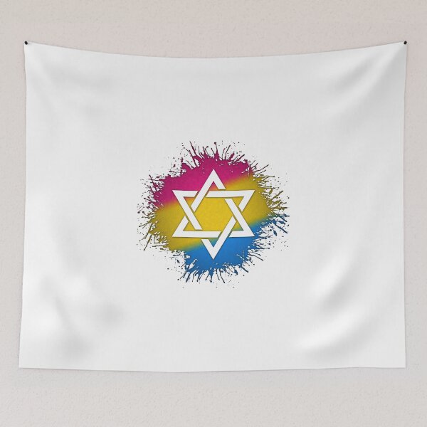 Item preview, Paint Splatter Pansexual Pride Flag Star of David Symbol designed and sold by LiveLoudGraphic.