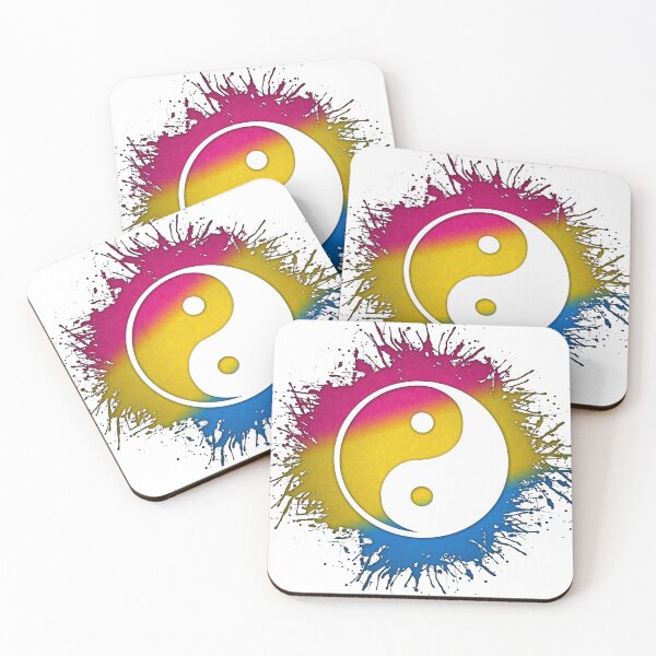 Item preview, Paint Splatter Pansexual Pride Flag Yin and Yang Symbol designed and sold by LiveLoudGraphic.