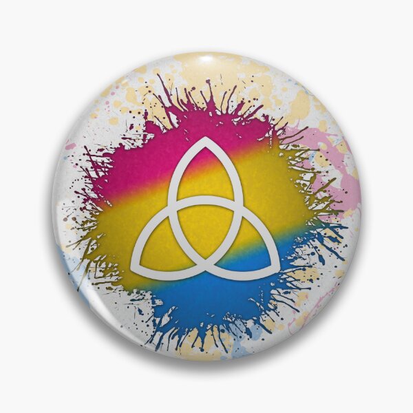 Item preview, Paint Splatter Pansexual Pride Flag Triquetra Symbol designed and sold by LiveLoudGraphic.