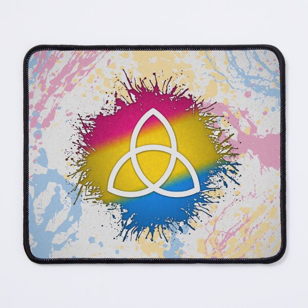 Item preview, Paint Splatter Pansexual Pride Flag Triquetra Symbol designed and sold by LiveLoudGraphic.
