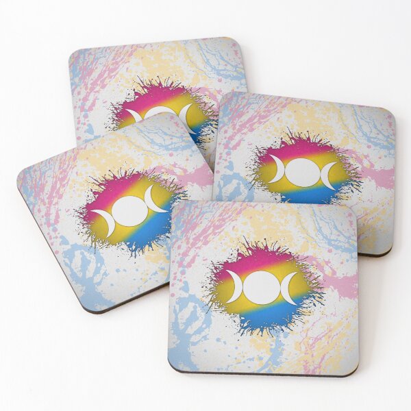 Item preview, Paint Splatter Pansexual Pride Flag Triple Goddess Moon designed and sold by LiveLoudGraphic.