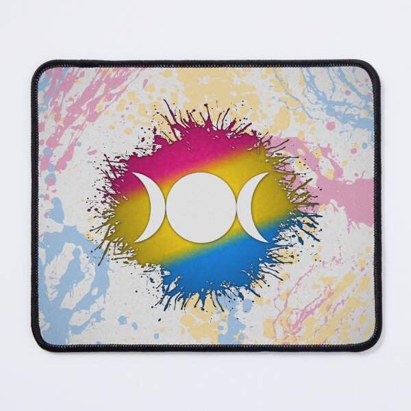 Item preview, Paint Splatter Pansexual Pride Flag Triple Goddess Moon designed and sold by LiveLoudGraphic.