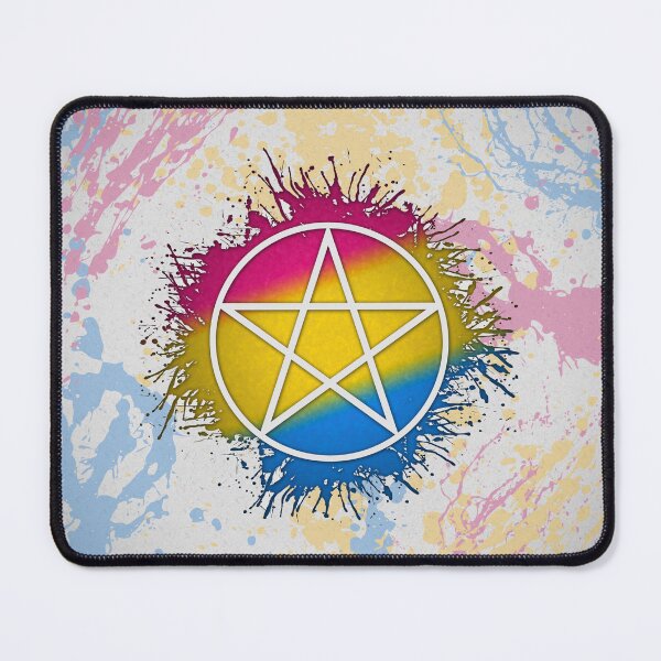 Item preview, Paint Splatter Pansexual Pride Pentacle Symbol designed and sold by LiveLoudGraphic.