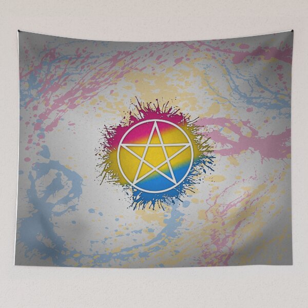 Item preview, Paint Splatter Pansexual Pride Pentacle Symbol designed and sold by LiveLoudGraphic.