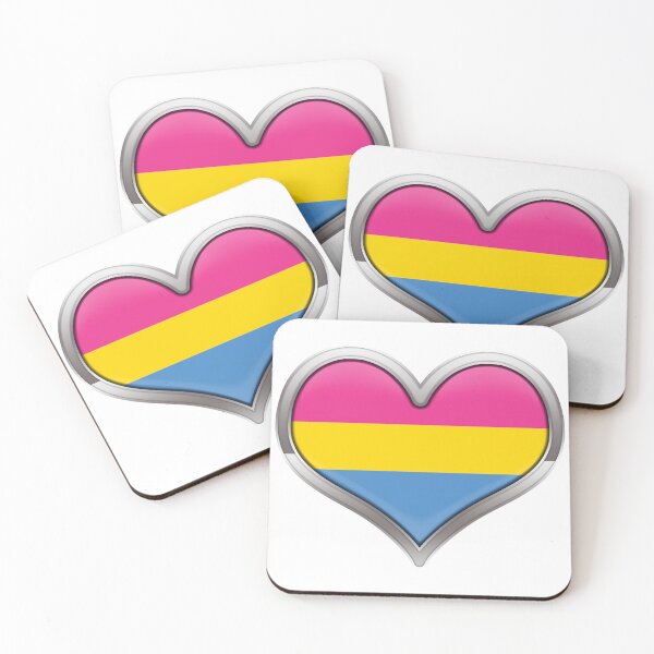 Item preview, Large Pansexual Pride Flag Colored Heart with Chrome Frame. designed and sold by LiveLoudGraphic.