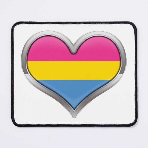 Item preview, Large Pansexual Pride Flag Colored Heart with Chrome Frame. designed and sold by LiveLoudGraphic.