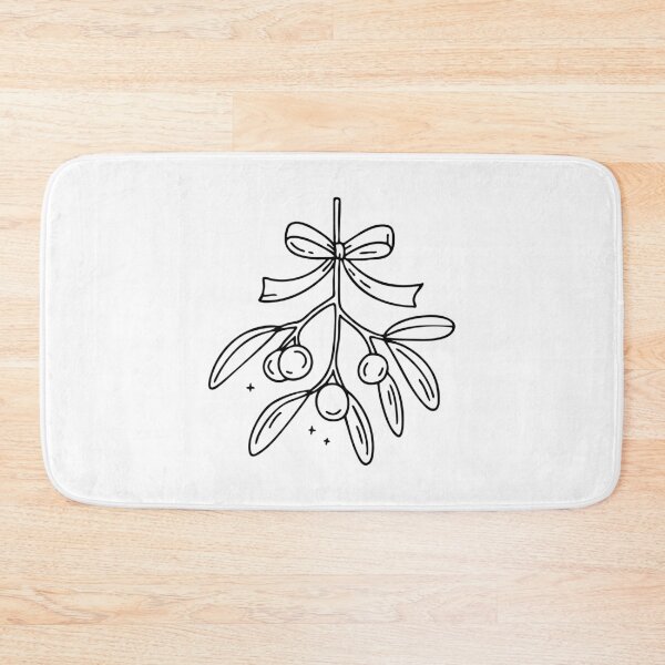 Item preview, A sprig of mistletoe hanging from a ribbon, berries clustered beneath the leaves designed and sold by rasagamastore.