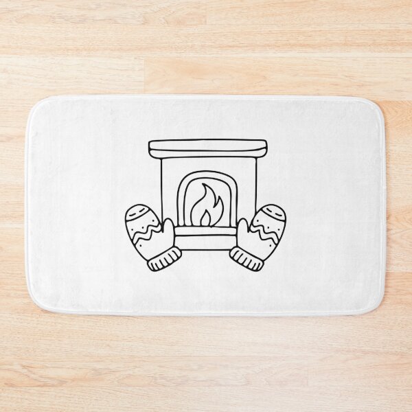 Item preview, Knitted mittens placed beside a fireplace designed and sold by rasagamastore.