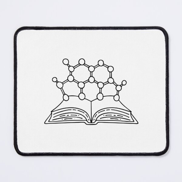 Item preview, A molecular structure diagram floating in an open book designed and sold by rasagamastore.