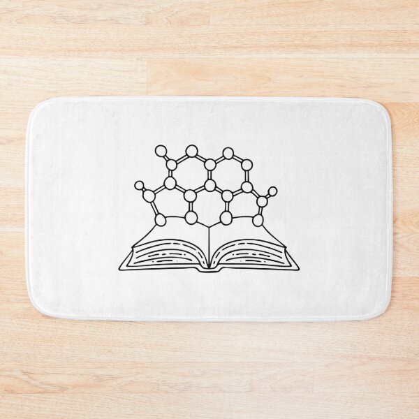 Item preview, A molecular structure diagram floating in an open book designed and sold by rasagamastore.