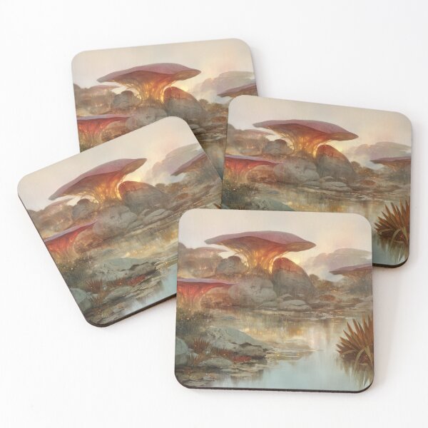Item preview, Mycelial Dawn: The Whispering Glow of Fungal Shores designed and sold by bloorose.