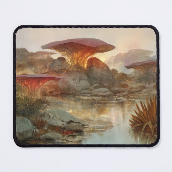 Item preview, Mycelial Dawn: The Whispering Glow of Fungal Shores designed and sold by bloorose.