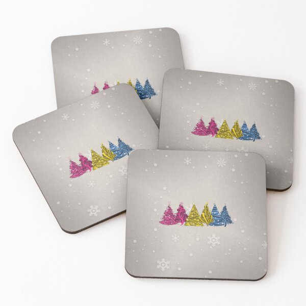 Item preview, Row of Three Pansexual Pride Flag Christmas Trees designed and sold by LiveLoudGraphic.