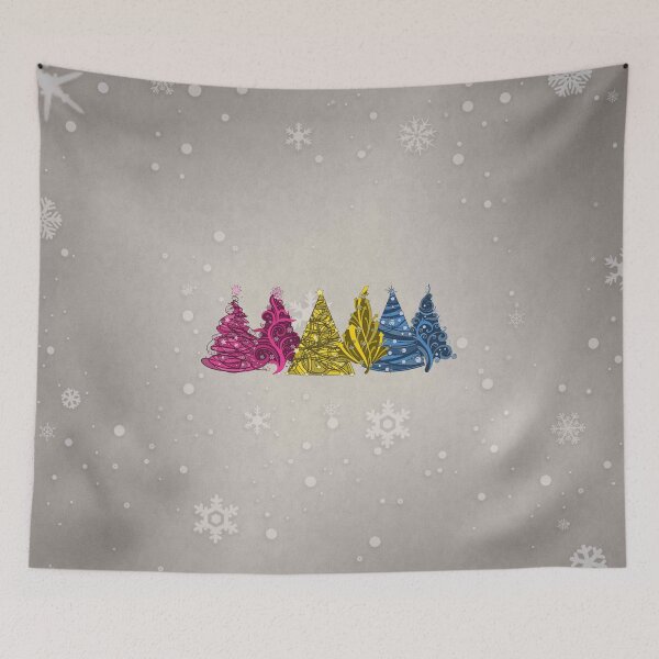 Item preview, Row of Three Pansexual Pride Flag Christmas Trees designed and sold by LiveLoudGraphic.