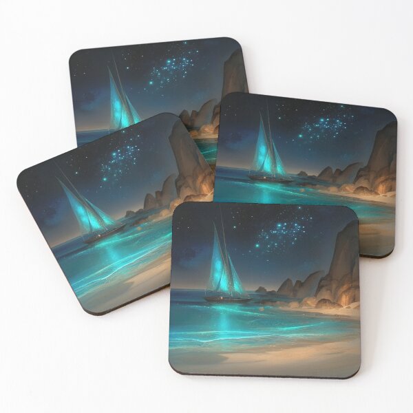 Item preview, Starlight Serenade: The Azure Sail on Whispering Shores designed and sold by bloorose.