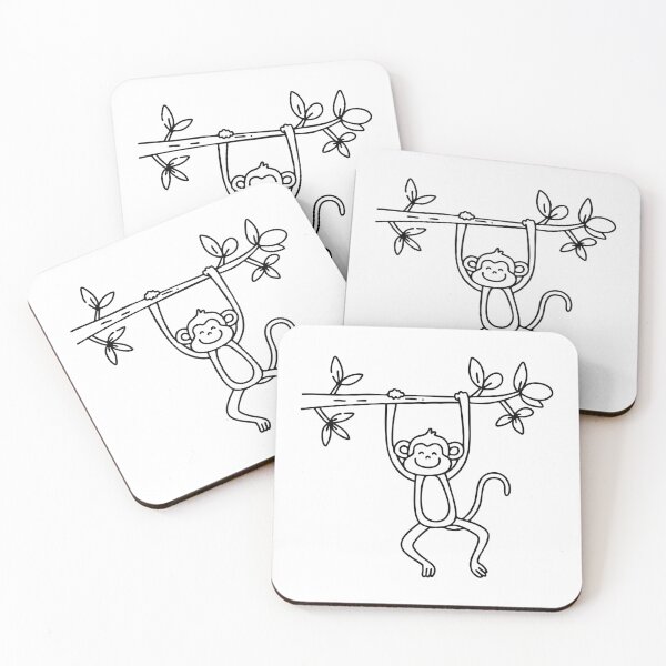 Item preview, A playful monkey swinging between tree branches designed and sold by rasagamastore.