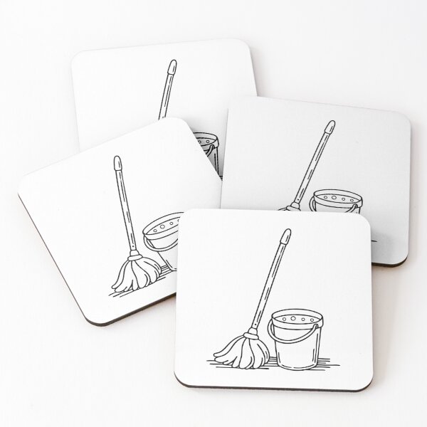 Item preview, A mop leaning against a bucket of soapy water designed and sold by rasagamastore.