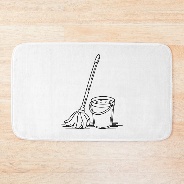 Item preview, A mop leaning against a bucket of soapy water designed and sold by rasagamastore.