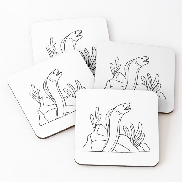 Item preview, A moray eel emerging from a rocky crevice, mouth slightly open designed and sold by rasagamastore.