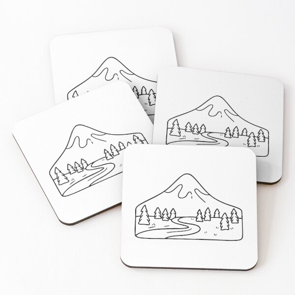 Item preview, A river flowing down from a snow capped mountain to forest designed and sold by rasagamastore.