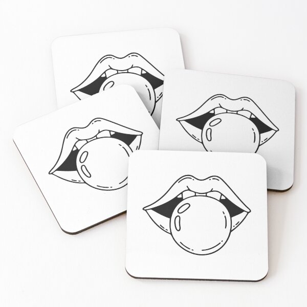 Item preview, A mouth blowing a bubble gum bubble mid pop designed and sold by rasagamastore.