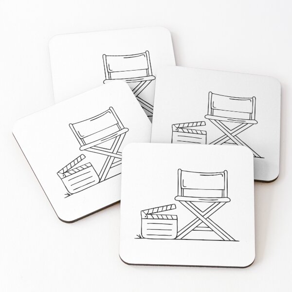 Item preview, A director chair placed in front of a clapperboard on a film set designed and sold by rasagamastore.