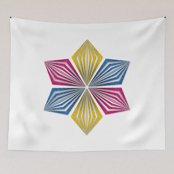 Item preview, Pansexual Pride Flag Colored Geometric Starburst designed and sold by LiveLoudGraphic.