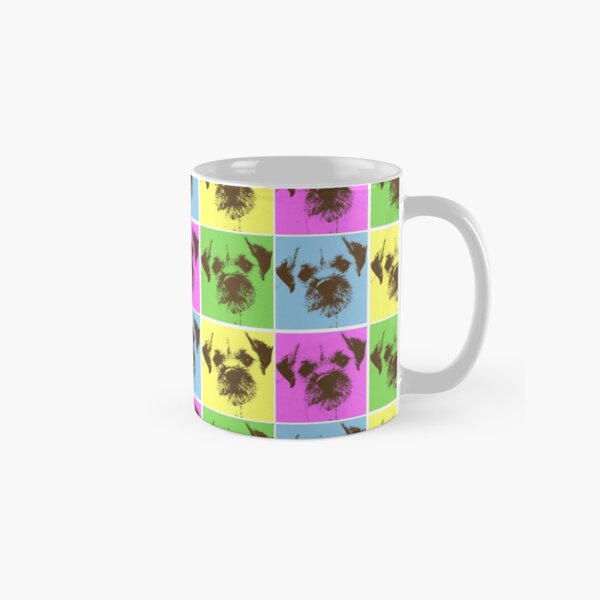 Border Terrier Gifts for Dog Lovers Andy Warhol Inspired Neon Pink, Yellow, Green, Blue Classic Mug