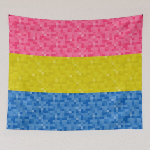 Item preview, Pansexual Pride Pixel Flag Repeating Background designed and sold by LiveLoudGraphic.