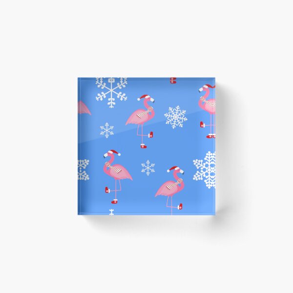 Item preview, blue christmas santa claus flamingo  designed and sold by Gossip Rag.