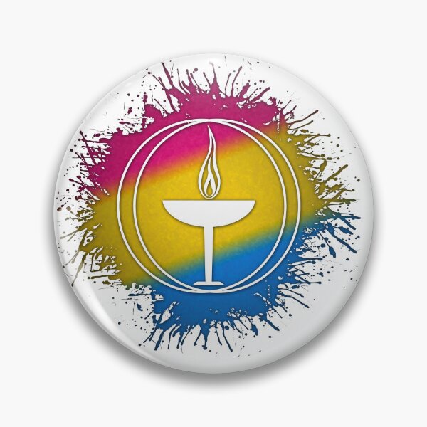 Item preview, Paint Splatter Pansexual Pride Unitarian Universalism Symbol – Chalice of Inclusivity  designed and sold by LiveLoudGraphic.