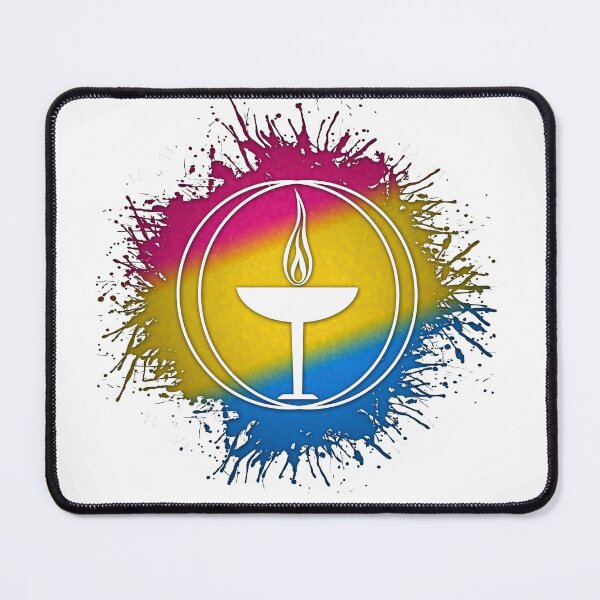 Item preview, Paint Splatter Pansexual Pride Unitarian Universalism Symbol – Chalice of Inclusivity  designed and sold by LiveLoudGraphic.