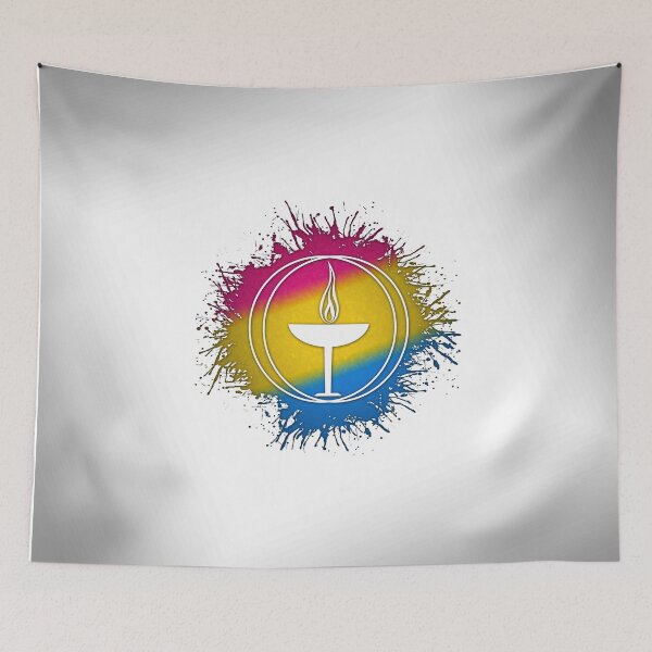 Item preview, Paint Splatter Pansexual Pride Unitarian Universalism Symbol – Chalice of Inclusivity  designed and sold by LiveLoudGraphic.