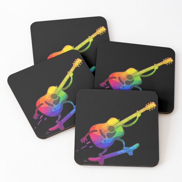 Item preview, Geometric Rainbow Guitar Skateboard designed and sold by Timeforplay.
