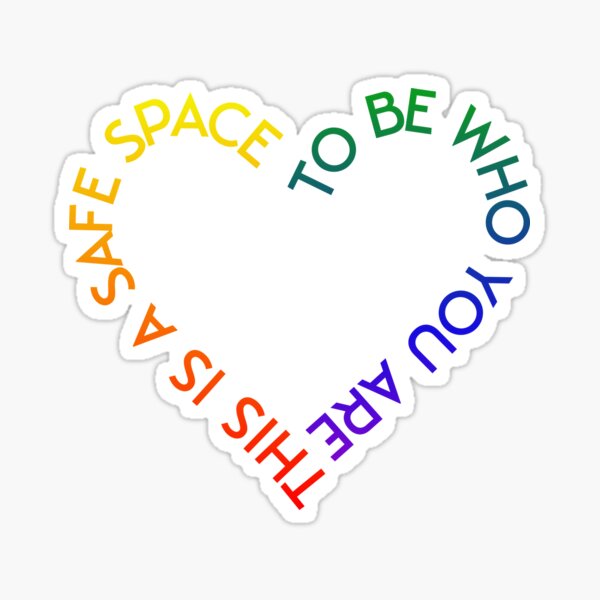 Item preview, Safe Space LGBTQ+ Heart Typography designed and sold by saraviado.