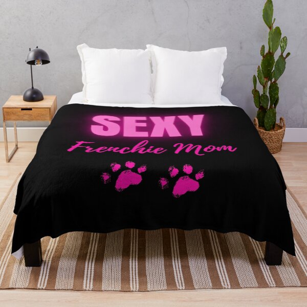 Item preview, Sexy Frenchie Mom – Neon Pink Paw Print Design designed and sold by Fredster1966.