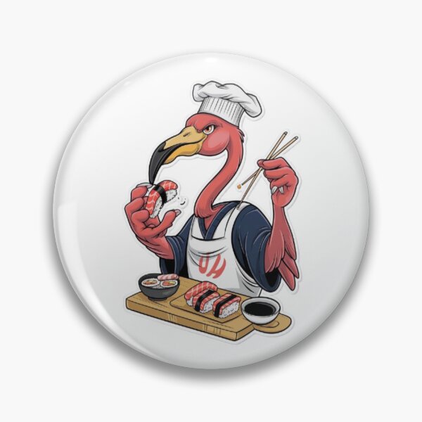 Item preview, Sushi Chef Flamingo – The Funniest Master of Rolls! designed and sold by Petpixy.