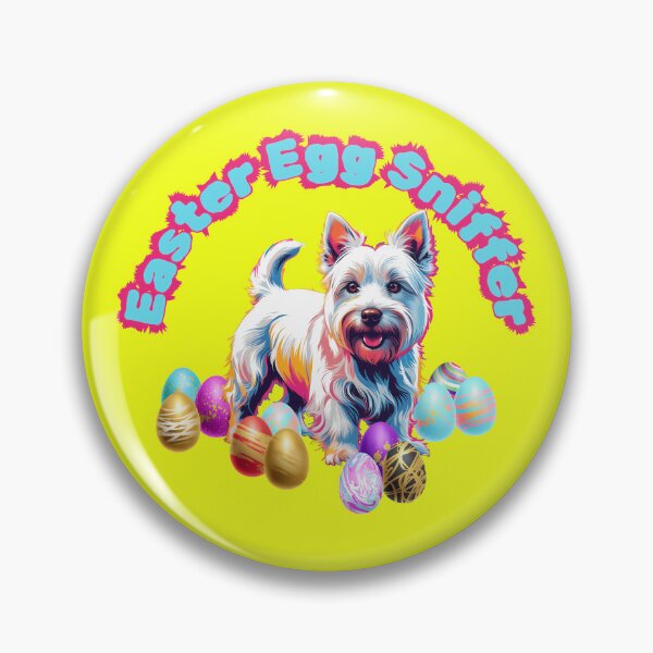 Item preview, Easter Westie Pop Art Playful Dog Sniffer Easter Egg designed and sold by KateLeap.