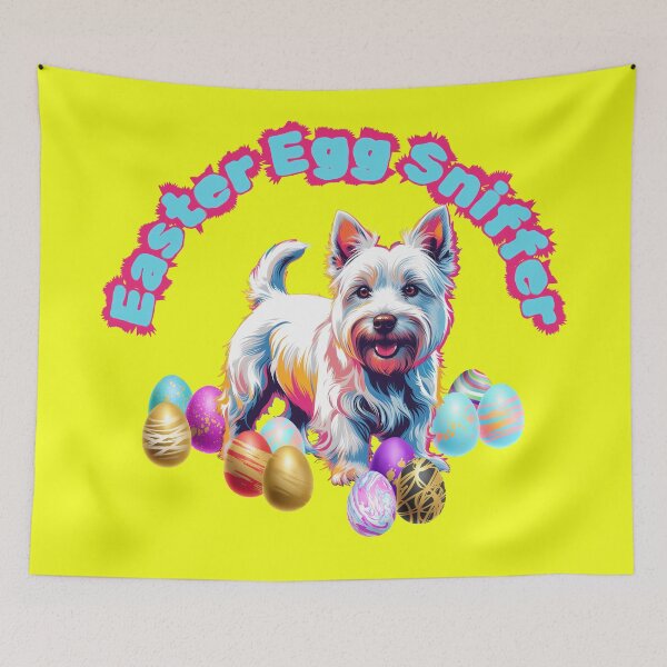 Item preview, Easter Westie Pop Art Playful Dog Sniffer Easter Egg designed and sold by KateLeap.
