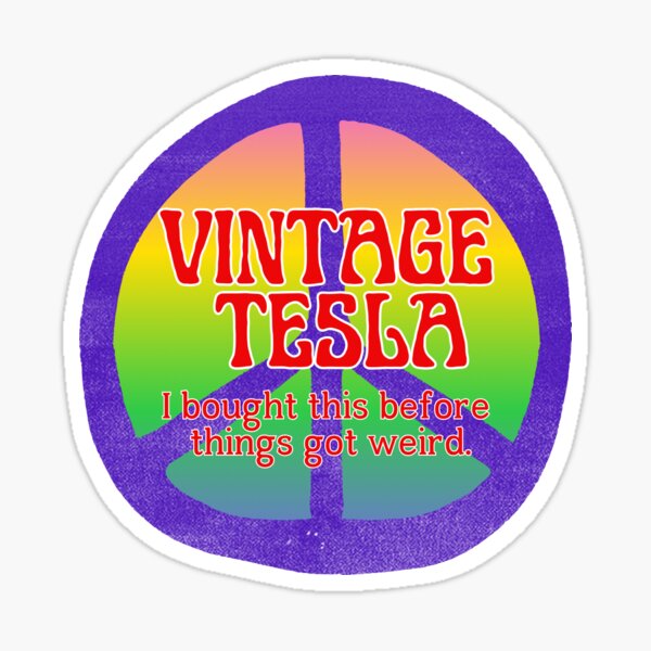 Artikel-Vorschau von Regenbogen-Friedenszeichen Vintage Tesla, designt und verkauft von MissCloverG.