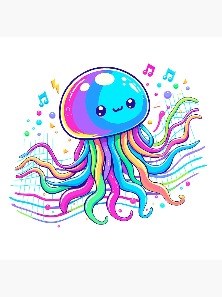 Thumbnail 4 of 4, Clock, Rhythmic Jellyfish designed and sold by Rees-Realm.