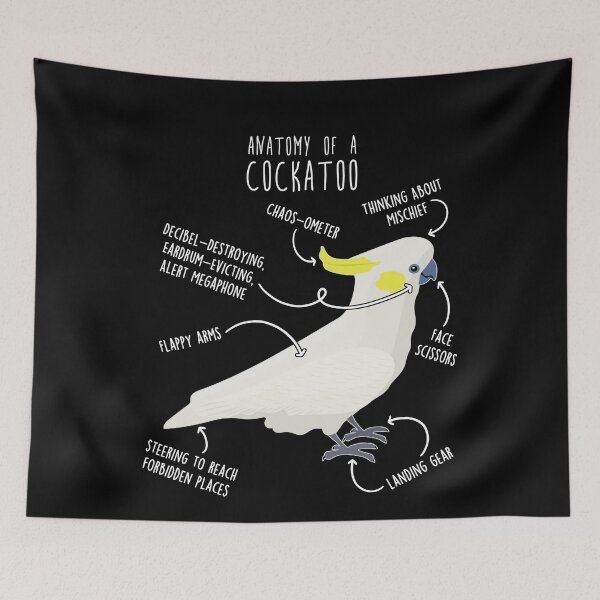 Item preview, Sulphur-Crested Cockatoo Parrot Anatomy designed and sold by Clara Hollins.